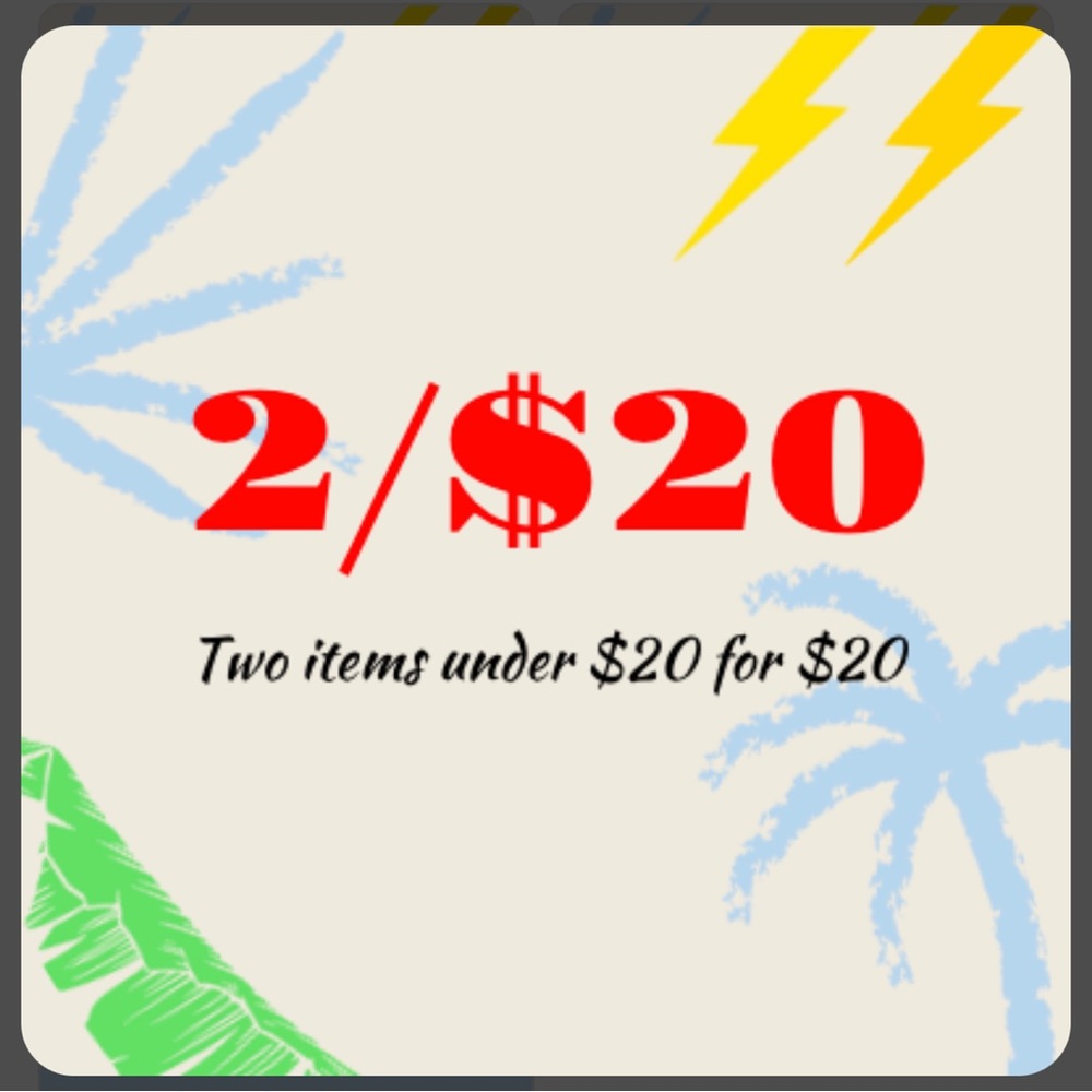 2 items under $20 for $20 bundle